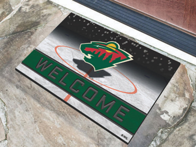 Felpudo Minnesota Wild de 18 x 30 pulgadas, caucho granulado de bienvenida