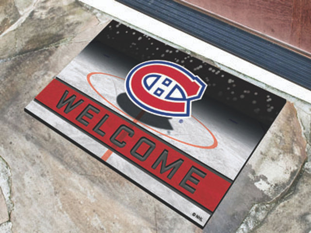 Felpudo de los Montreal Canadiens de 18 x 30 pulgadas con diseño de miga de goma