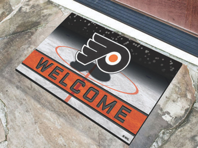 Felpudo de los Philadelphia Flyers de 18 x 30 pulgadas con diseño de miga de goma