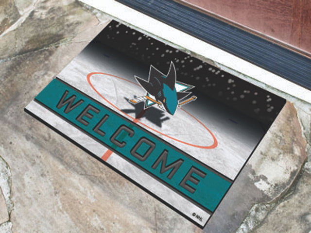 San Jose Sharks Door Mat 18x30 Welcome Crumb Rubber