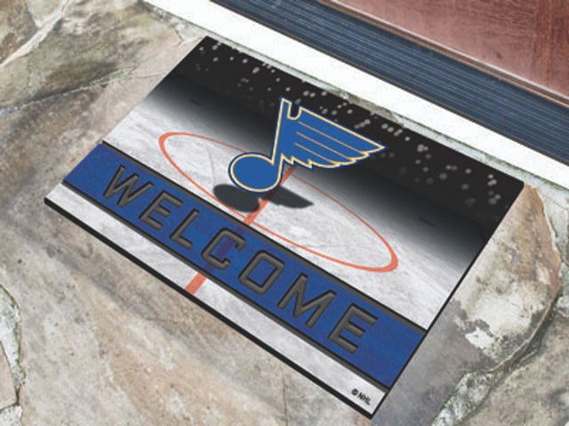 Felpudo de St. Louis Blues de 18 x 30 pulgadas con diseño de miga de goma