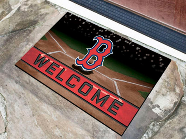 Boston Red Sox Door Mat 18x30 Welcome Crumb Rubber