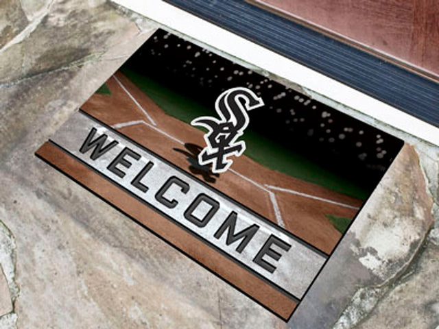 Felpudo de goma granulada de los Chicago White Sox de 18 x 30 pulgadas