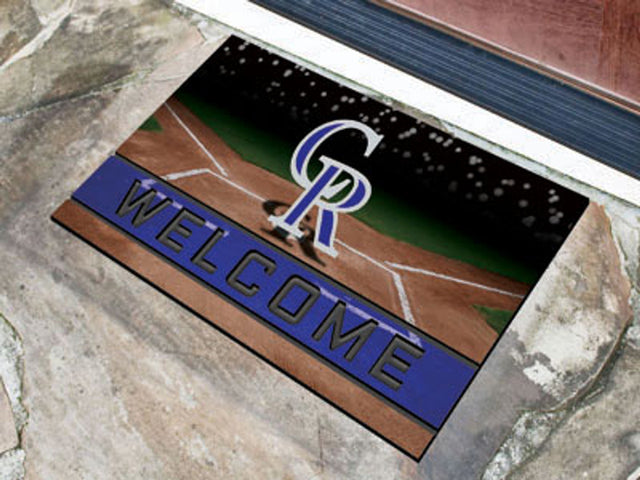 Felpudo Colorado Rockies de 18 x 30 pulgadas, caucho granulado de bienvenida