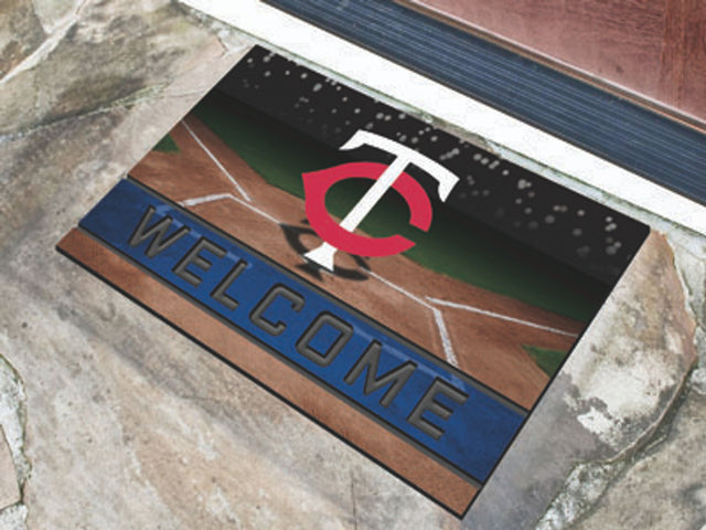 Minnesota Twins Door Mat 18x30 Welcome Crumb Rubber