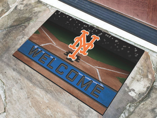 New York Mets Door Mat 18x30 Welcome Crumb Rubber