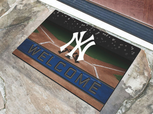 Felpudo de goma granulada de los New York Yankees de 18 x 30 pulgadas