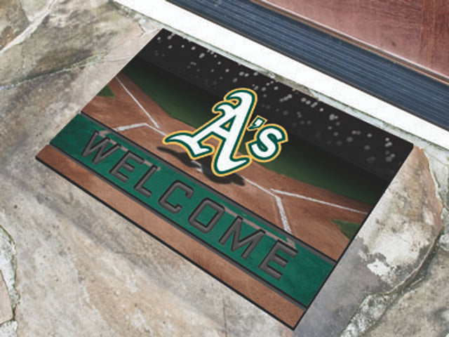 Felpudo de goma granulada de Oakland Athletics de 18 x 30 pulgadas