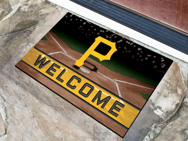 Pittsburgh Pirates Door Mat 18x30 Welcome Crumb Rubber