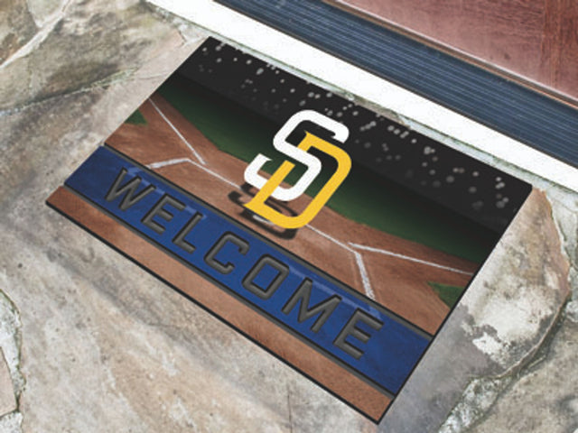 San Diego Padres Door Mat 18x30 Welcome Crumb Rubber