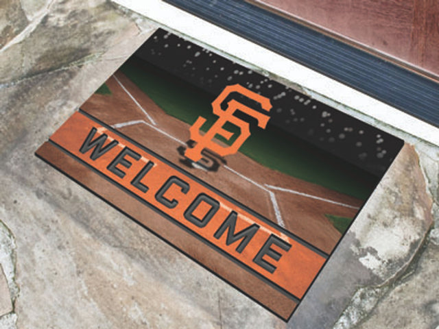 Felpudo de los San Francisco Giants de 18 x 30 pulgadas, goma granulada de bienvenida