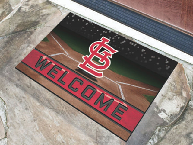 Felpudo de los St. Louis Cardinals de 18 x 30 pulgadas con diseño de miga de goma