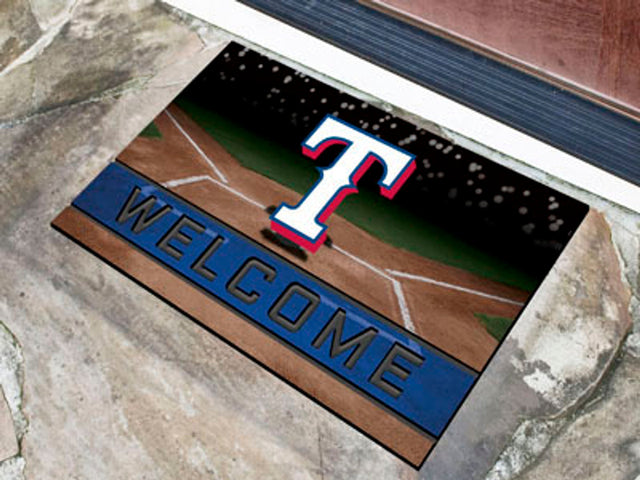 Felpudo Texas Rangers 18 x 30 pulgadas, goma granulada de bienvenida