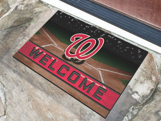 Felpudo de goma granulada de Washington Nationals de 18 x 30 pulgadas