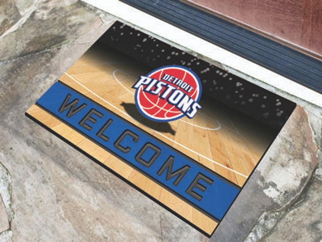 Detroit Pistons Door Mat 18x30 Welcome Crumb Rubber