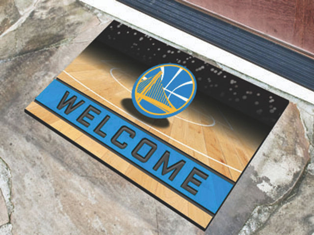 Golden State Warriors Door Mat 18x30 Welcome Crumb Rubber