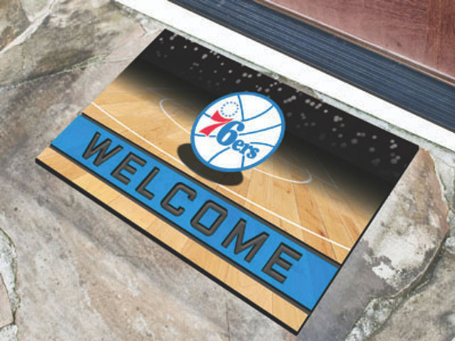 Philadelphia 76ers Door Mat 18x30 Welcome Crumb Rubber