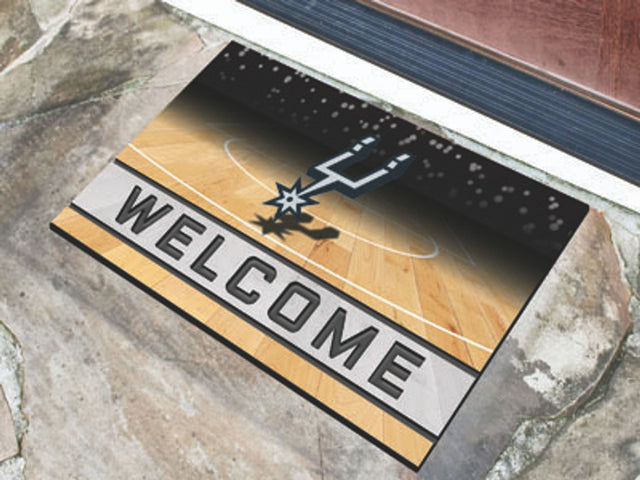 San Antonio Spurs Door Mat 18x30 Welcome Crumb Rubber