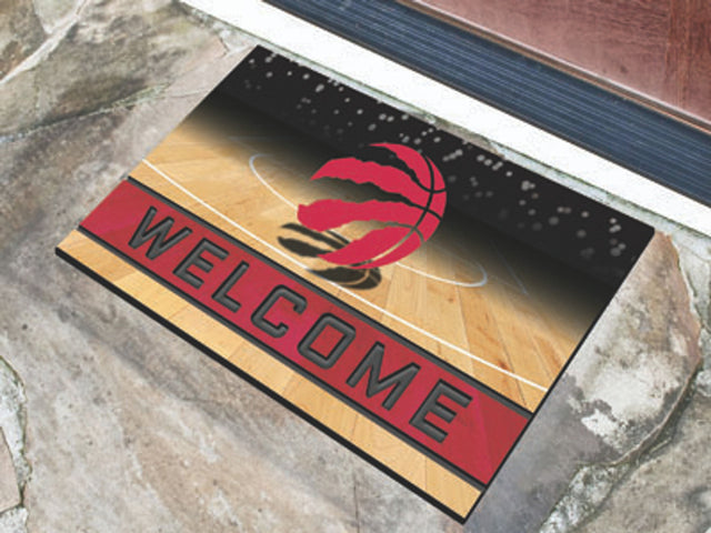 Felpudo Toronto Raptors 18x30 de goma granulada de bienvenida