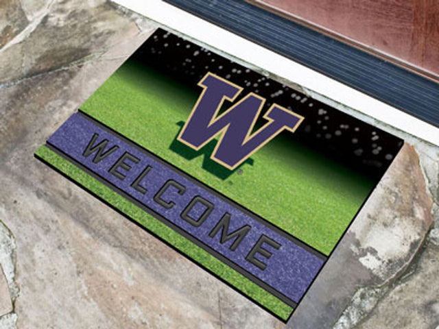 Felpudo de goma granulada Washington Huskies de 18 x 30 pulgadas