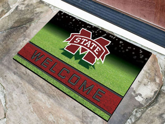 Mississippi State Bulldogs Door Mat 18x30 Welcome Crumb Rubber