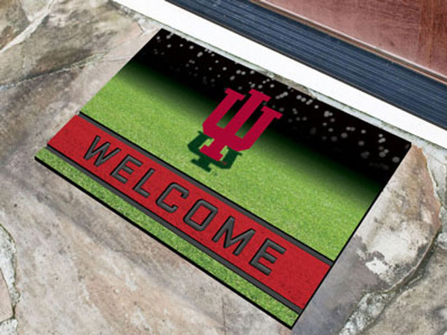 Felpudo Indiana Hoosiers de 18 x 30 pulgadas, diseño de bienvenida con textura de caucho