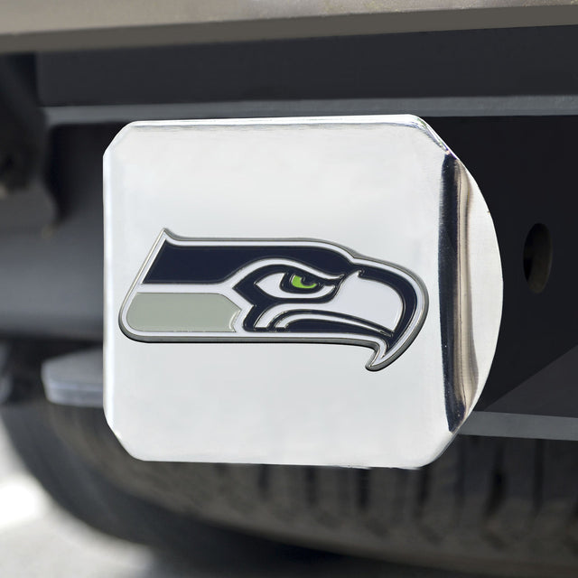 Emblema de color de la cubierta de enganche de los Seattle Seahawks en cromo