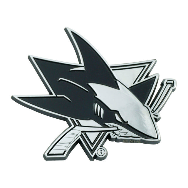 Emblema para automóvil de los San Jose Sharks de metal cromado de primera calidad