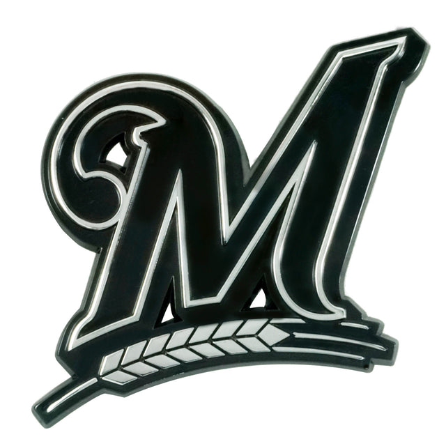 Emblema de metal cromado premium para automóvil de los Milwaukee Brewers