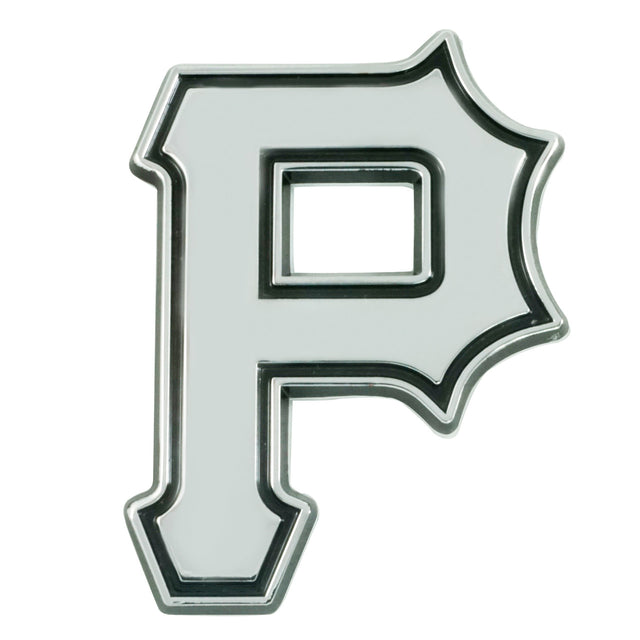 Emblema de metal cromado de primera calidad para automóvil de los Piratas de Pittsburgh