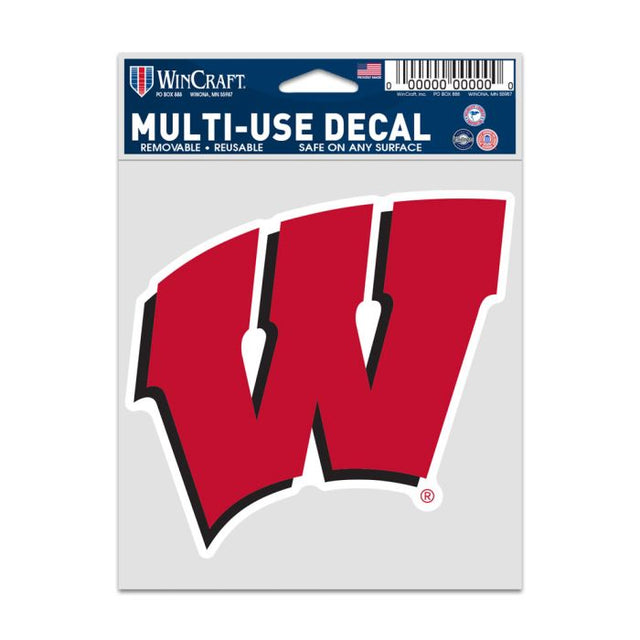 Calcomanías para fanáticos con el logotipo de Wisconsin Badgers de 3,75" x 5"