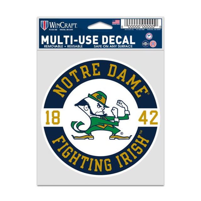 Calcomanías para fanáticos del Notre Dame Fighting Irish PATCH de 3,75" x 5"