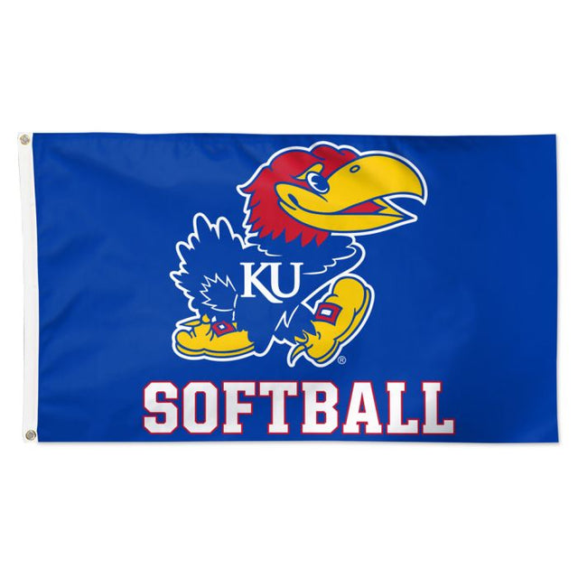 Bandera de los Jayhawks de Kansas: Deluxe, 3' x 5'