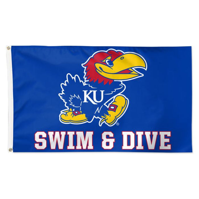 Bandera de los Jayhawks de Kansas: Deluxe, 3' x 5'