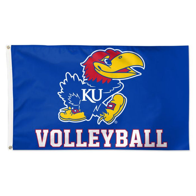 Bandera de los Jayhawks de Kansas: Deluxe, 3' x 5'