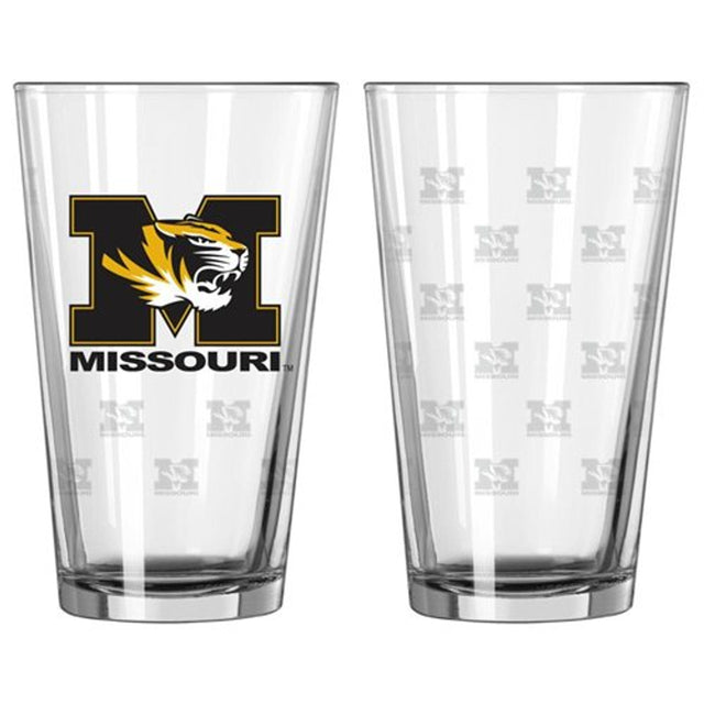 Juego de vasos de pinta con grabado satinado de los Missouri Tigers