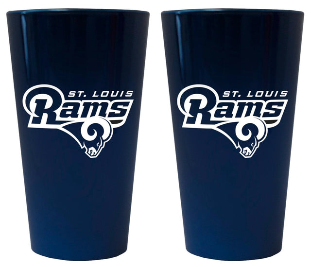 Juego de 2 vasos de cerveza de vidrio estilo lustre de los St. Louis Rams