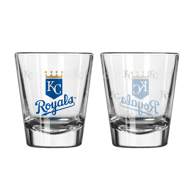 Vasos de chupito de los Kansas City Royals, paquete de 2, grabados satinados