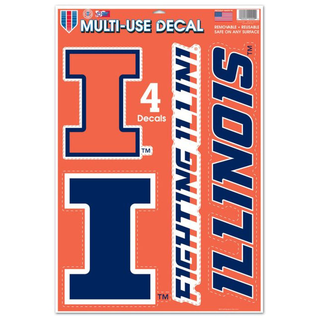 Illinois Fighting Illini Multi-Use Decal 11" x 17"