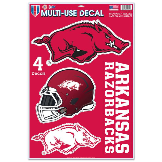 Calcomanía multiusos de Arkansas Razorbacks, 11" x 17"