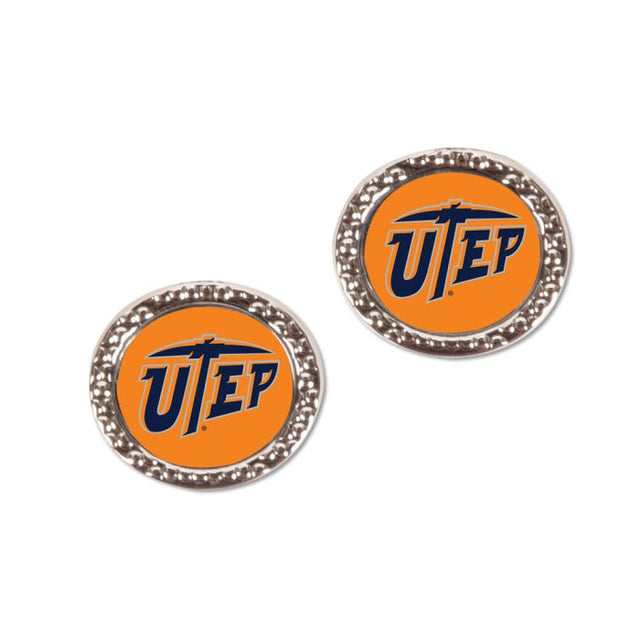 UTEP Miners Earrings Jewelry Carded Round