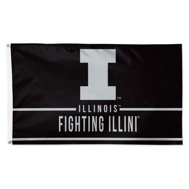 Illinois Fighting Illini Blackout Flag - Deluxe 3' X 5'