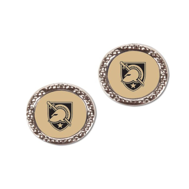 Army Black Knights Earrings Jewelry Carded Round