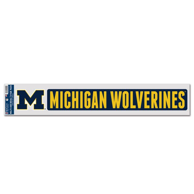 Calcomanías para fanáticos de los Wolverines de Michigan, 3" x 17"