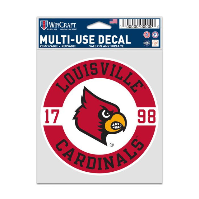 Calcomanías para fanáticos de los Louisville Cardinals PATCH de 3,75" x 5"