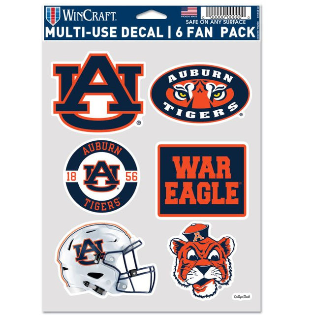 Paquete de 6 cascos multiusos para 6 fanáticos de Auburn Tigers/College Vault