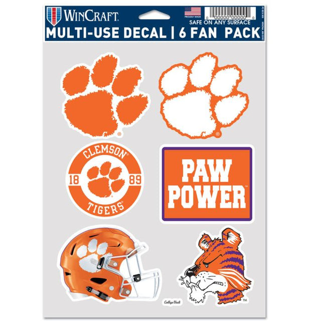 Paquete de 6 cascos multiusos para fanáticos de Clemson Tigers/College Vault