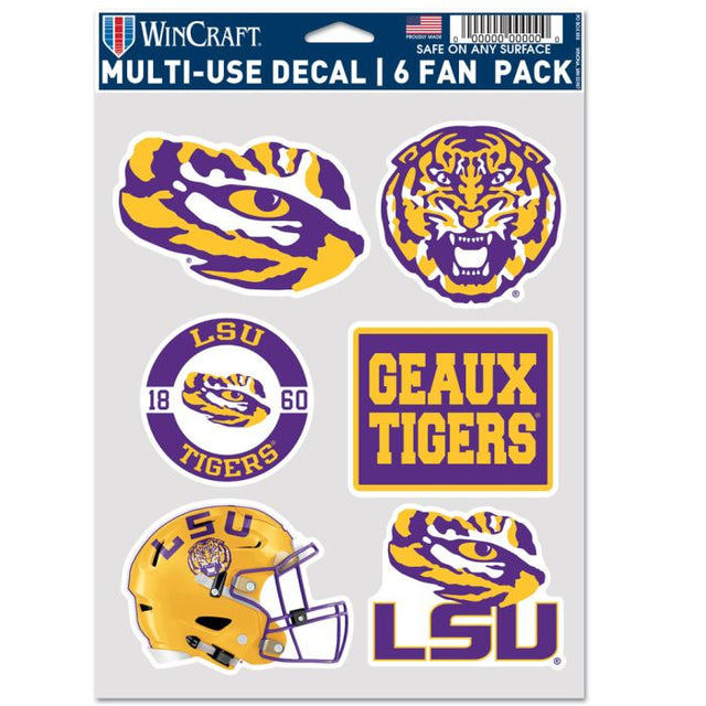 LSU Tigers 6 PACK HELMET Multi Use 6 Fan Pack