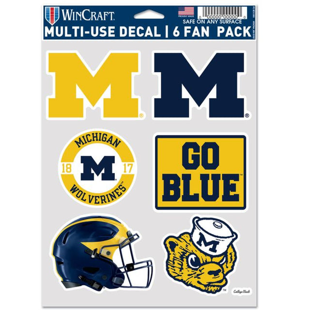 Paquete de 6 cascos multiusos Michigan Wolverines/College Vault para 6 fanáticos