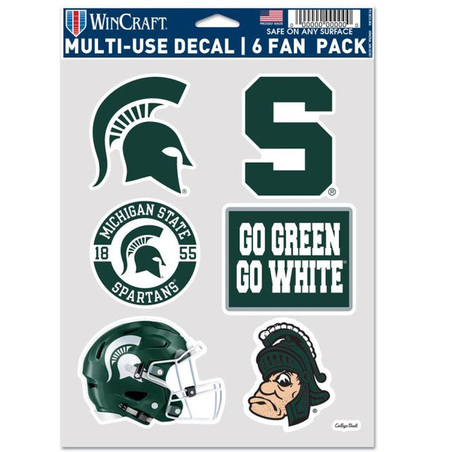 Michigan State Spartans /College Vault 6 PACK HELMET Multi Use 6 Fan Pack